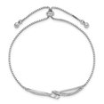 thumbnail image 2 of Finest Gold Sterling Silver Polished Rhodium-Plated CZ Adjustable Bracelet, 2 of 3