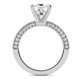 thumbnail image 3 of Sprico Jewel 2 Ct Asscher Cut Engagement Solitaire with Accent Ring - 14K White Gold Plated - Moissanite - Eternity Bezel Setting Band - Special Occasion & Daily Wear Ring for Her, 3 of 3