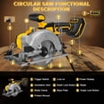 thumbnail image 6 of 5-Inch Cordless Circular Saw for Dewalt 20V Battery (Tool Only), Brushless Motor Power Saw with 0-45° Bevel, Max Cutting Depth 1.6" (90°) & 1.28" (45°), Ideal for Wood, Plastic, Soft Metal, 6 of 8