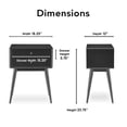 thumbnail image 3 of Elle Decor Stephanie Modern Square Accent Table with 2 Drawers, Black, 3 of 5
