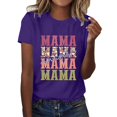 thumbnail image 1 of TSADFHJI Hauts pour Femmes Été Chemises Décontractées Imprimées Col Rond Manches Courtes Tunique Blouse TTG Violet, 1 of 5