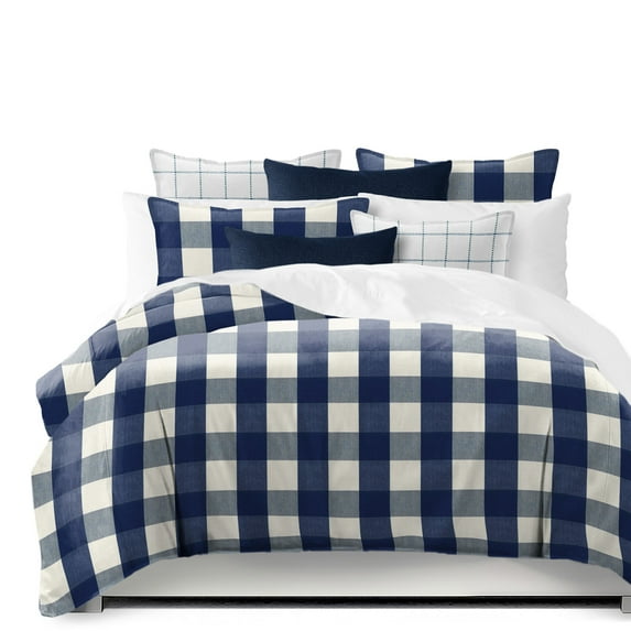 Basic Check Blue Comforter Set Full