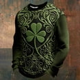 thumbnail image 2 of Telankuip Men's St. Patrick's Day Art Print Casual Crew Neck T-Shirts Irish Celtic Cross Graphic Long Sleeve Tops Soft Comfortable Fashion Holiday Waffle Pullovers Workout Outfits 4-Green XL, 2 of 4