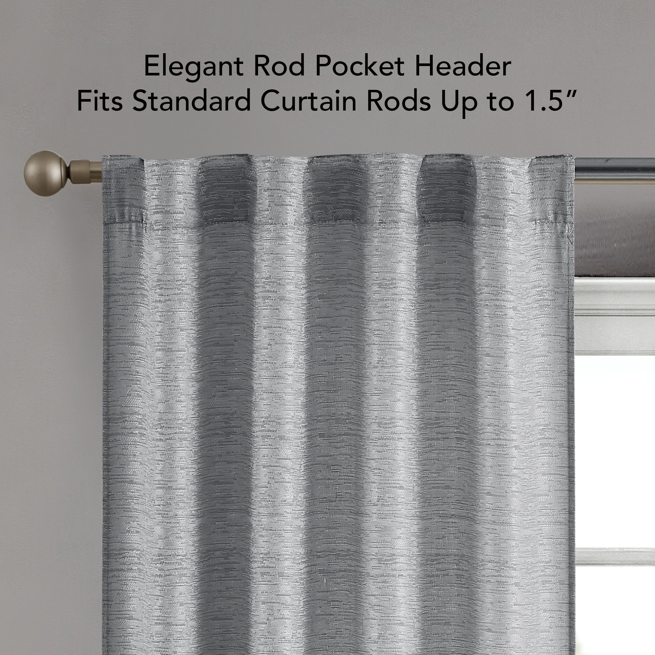 Creative Home Ideas Contemporary, Modern 2 Piece Jacquard Light Filtering Curtain Set