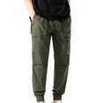 thumbnail image 3 of Wancir Mens Cargo Pants Classic Fit Pants Cotton Mens Work Pants Casual Elastic Waist Men Pants 6 Packets, 3 of 4