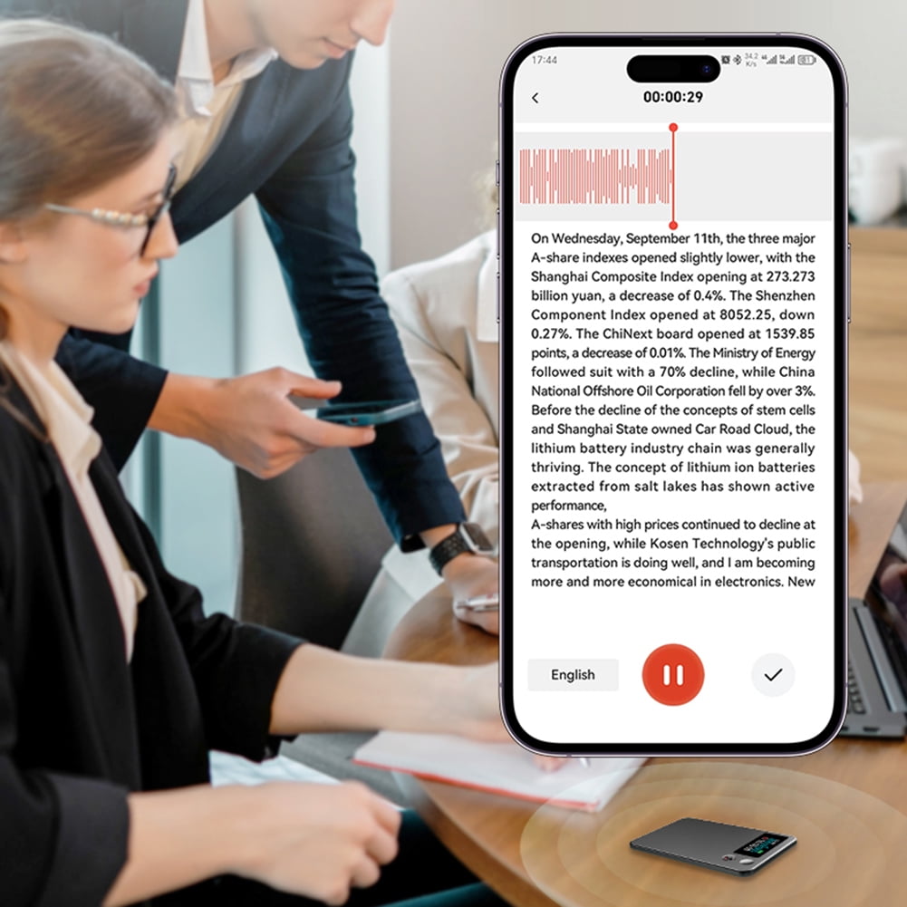 HUISZJ AI Voice Recorder, AI Voice Recorder AI Record Translation Device, 188 Language Transcribe & Summarize Recorder for Business Travel(128GB)