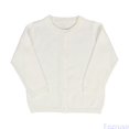 thumbnail image 2 of Fozruso Girls' Uniforms Cardigan Long Sleeve Knit Crew Neck Button Down School Kids Student Sweater,White, 2 of 4