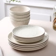 thumbnail image 3 of Stone Lain Dua Mid-Century Stoneware Dinnerware Set, 12-Piece, Service for 4, White, 3 of 6