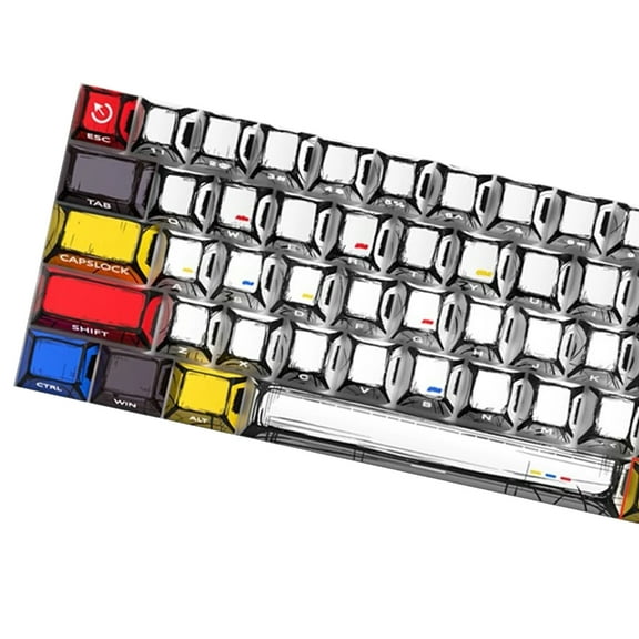 Comics Style Keycap 64/74Key Dye Sublimations Side-lit Backlit Keycap for Switches