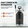 thumbnail image 3 of 128Oz 4L Stainless Steel Beer Growler with Draft Tap System, CO2 Regulator, Pressure Display & Leak-Proof Ring for Homebrew, 3 of 11