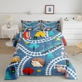 thumbnail image 2 of Erosebridal Cute Hedgehog Bedding Queen Comforter Set, Koala Floral Down Comforter, Steam Engine Decor, 3 Pieces, 2 of 7