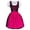 Pink, variant on Creek Long 3-Pcs Black & Blue German Embroidered Oktoberfest Dirndl Dress Blue XXXL
