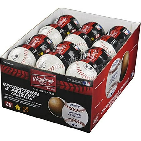Rawlings 8U Youth Recreational/Practice Baseballs, (Box of 24), R8USW2 ...