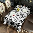 thumbnail image 4 of Pet Paw Print and Bone Rectangle Tablecloth 60"x120",Waterproof Polyester Rectangle Table Cloth, Wipeable Spillproof Polyester Tablecloth for Dining, Camping, Indoor and Outdoor, 4 of 6