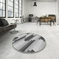 thumbnail image 4 of Ahgly Company Machine Washable Indoor Round Transitional Silver Gray Area Rugs, 4' Round, 4 of 7