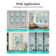 thumbnail image 6 of Window Privacy Film Green Blue Botanical Stained Glass Window Film Decorative Sun Block Window Cover Watercolor Vintage Leaves Window Clings Static Adhesive Sticker for Bathroom 17.7"x39.3", 6 of 7