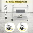thumbnail image 3 of Shelf Stainless Steel Cart Heavy Duty Industrial Serving cart with 360°Rotation Wheels Kitchen Island Stainless Steel Storage Trolley for Hotel Restaurant Home Use, 3 of 7