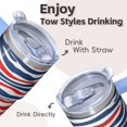 thumbnail image 4 of Insulated 20oz Geometric Texture Tumbler with Handle, Stainless Steel Double Wall Travel Coffee Mug Leak Proof Straw, 4 of 5