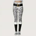 thumbnail image 2 of Pantalones estampados de Navidad Gibobby personalizados para mujer mallas ajustadas Silver XL, 2 of 5