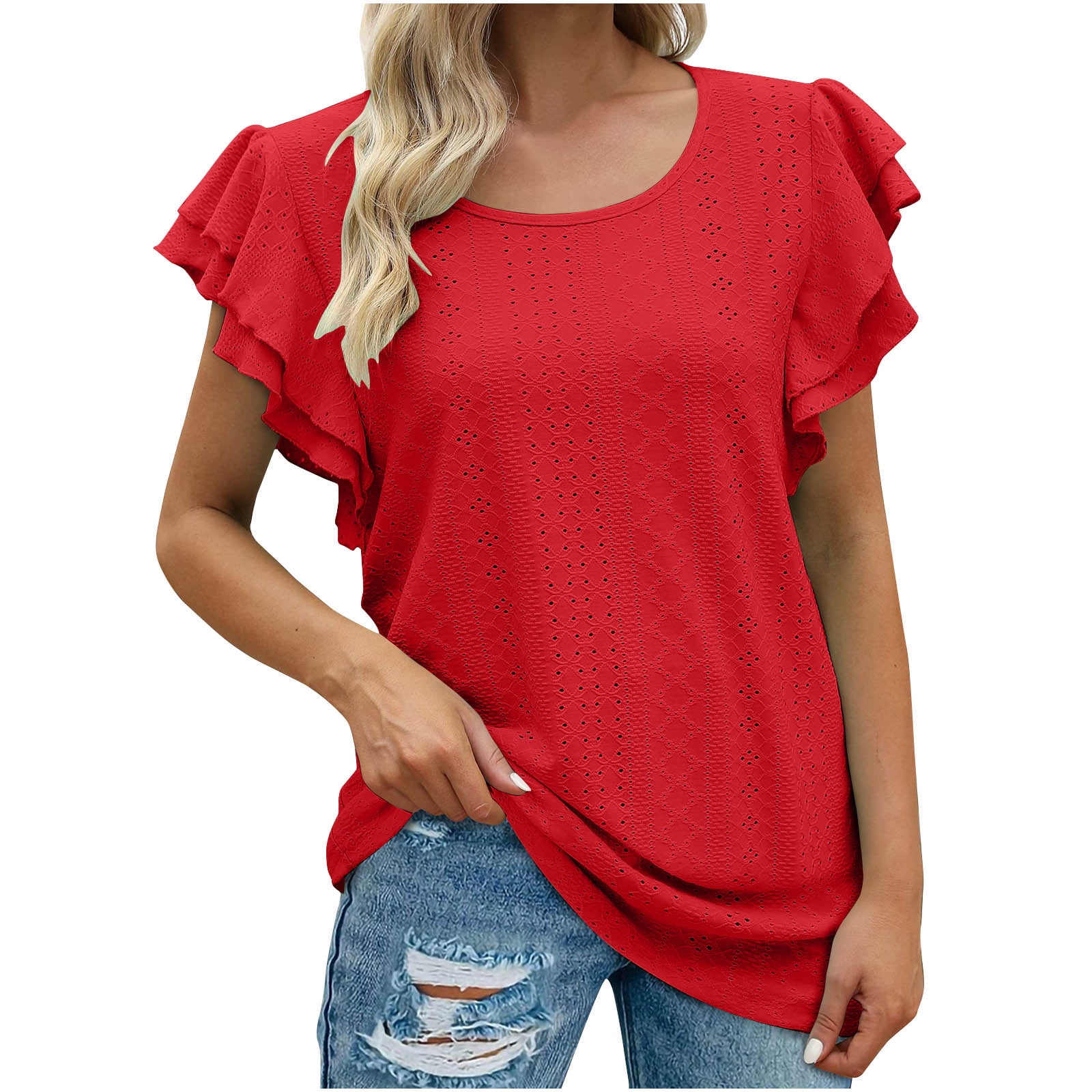 walmart ruffle sleeve top
