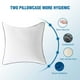 thumbnail image 5 of Inserto de almohada decorativo 17.7x17.7 pulgadas | Relleno de algodón blanco con selección de plumón | Cojines lavables a máquina para cama sofá sofá | Soporte de cama de interior cuadrado | Acento, 5 of 7