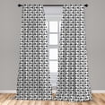thumbnail image 5 of Ambesonne Egyptian Curtains, Hieroglyphic Pattern, Pair of 28"x95", Black and White, 5 of 5