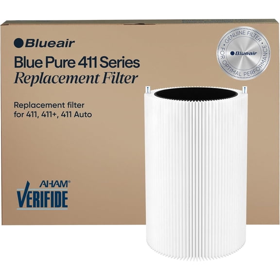 Blue Pure 411 Auto, 411, 411 Genuine Replacement Filter, Particle and Activated Carbon, fits Air Purifiers