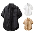 thumbnail image 3 of Fnnxeal Men Button Down Shirt Hawaiian Collared Summer Beach Casual Short Sleeve Black Shirts for Men Size 2XL, 3 of 4