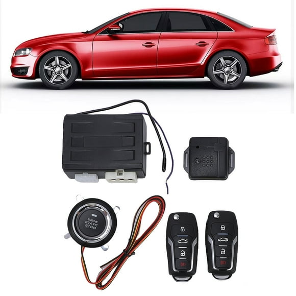 System Keyless Entry Car Alarm System Remote Engine Starter Push to Start Ignition Kit Universal for DC 12V Trucks SUVs ATVs Vehicle