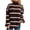 Brown, variant on Women's Autumn/Winter Ribbed Turtleneck Sweater: Horizontal Stripes & Oversized Fit for Warmth