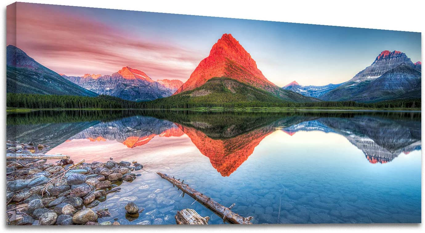 Rosework Framed Canvas Wall Art, 40x20 Inch, Beautiful Landscape