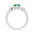 thumbnail image 2 of Angara Natural 0.6 Ct. Emerald with Diamond Heart Ring in 14K White Gold for Women (Ring Size: 11.5), 2 of 8