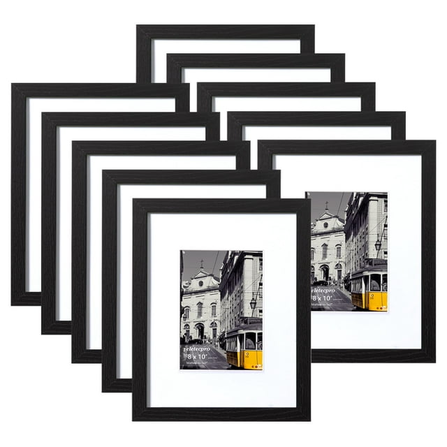 eletecpro Marcos de fotos de 8 x 10, juego de 10 marcos de fotos, collage, decoración de pared, exhibición de fotos de 5 x 7 con tapete o 8 x 10 sin tapete, marco de galería de decoración del hogar pa