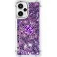 thumbnail image 7 of Glitter Clear Sparkly Bling Case for Xiaomi Poco F5, Flowing Liquid Quicksand Cover with Diamond Ring Holder Case for Xiaomi Redmi Note 12 Turbo/Poco F5  Purple, 7 of 7