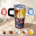 thumbnail image 6 of Flamingo Tumbler 20OZ with Handle Stainless Steel Insulated Coffee Mug Cup Leak Resistant Double Wall Vacuum Design Perfect Gifts for Women Girls on Birthday Christmas Summer, 6 of 6