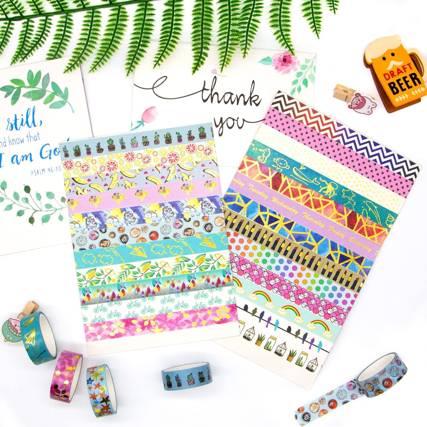 Gold Foil Washi Tape - Wide Masking Tape for Scrapbook, Bullet Journal, Planner, Arts & Crafts