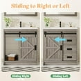 thumbnail image 3 of PLAUIN Farmhouse Bathroom Vanity with Sink Combo, 31" Sliding Barn Door Bathroom Vanity Cabinet Set, Metal Handles, Light Grey, 3 of 7