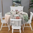 thumbnail image 2 of Orange Boho Geometric and Plant Pattern Round Tablecloth 60"x60",Wrinkle Wipeable Table Cloth for Kitchen Dining Room Picnic Patio Party, 2 of 6