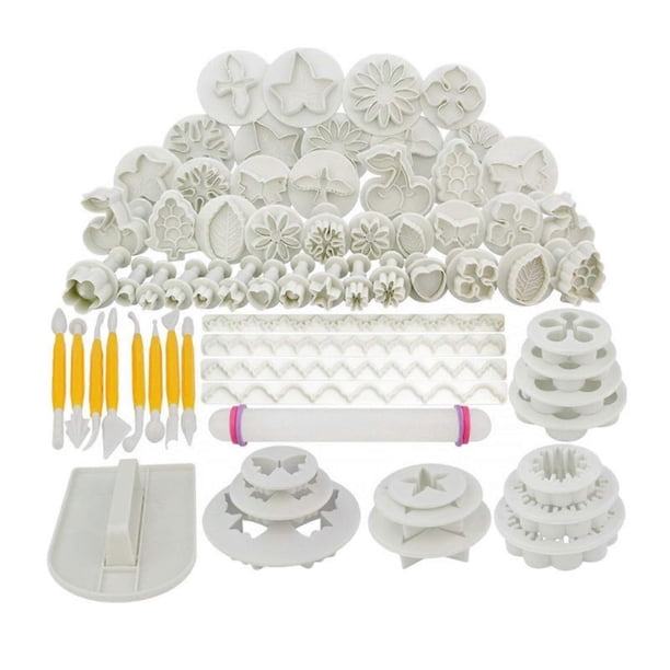 68Pcs Cookie molds Presses Dessert molds Baking molds Rolling Pin Pastry Durable Easy To Use Practical Gift for Bkaing