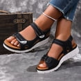 thumbnail image 3 of Rokment Orthopedic Walking Sandals for Women with Arch Support Comfortable Leather Memory Foam Wedge Heels Non Slip Work Summer Shoes Black Size 6, 3 of 6