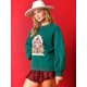 thumbnail image 5 of Sudadera con capucha y parches de purpurina, camiseta vintage, ropa de calle de manga larga ajustada estilo Harajuku, ropa de mujer, camiseta navideña, otoño e invierno 2024, 5 of 5