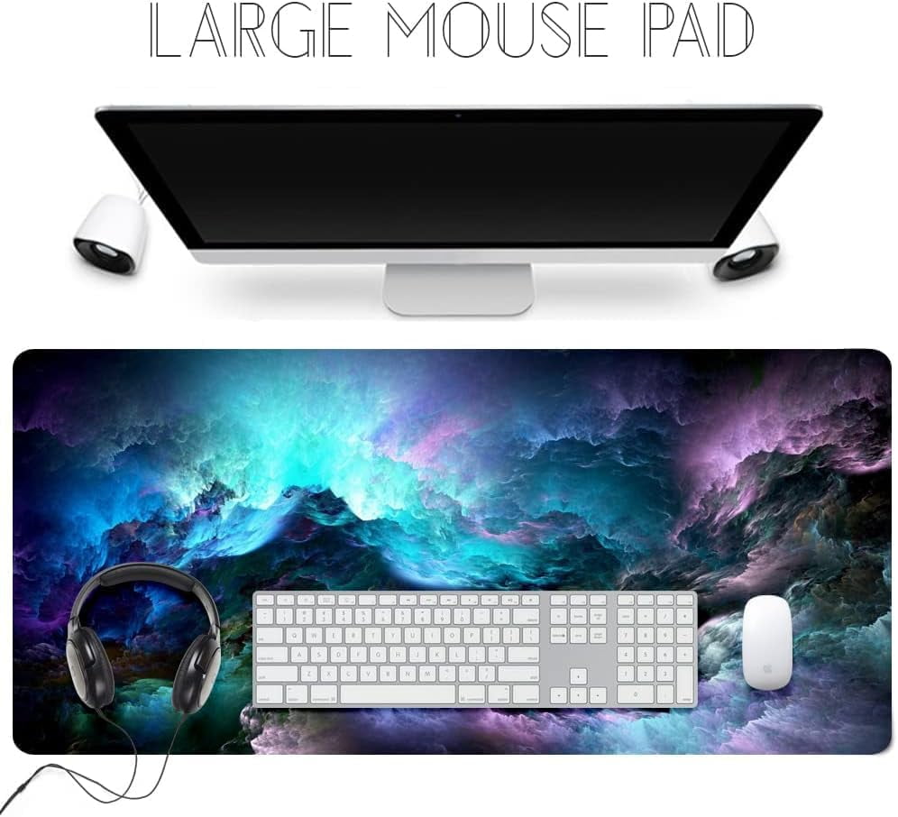 Extended Large Mouse Pad, Gaming Mouse Pad, Full Desk Keyboard Mouse Pad, XXL Bigmouse Pad with Anime, Waterproof and Anti-Skid for Office Desk Decor (35.4×15.75×0.1 inch)
