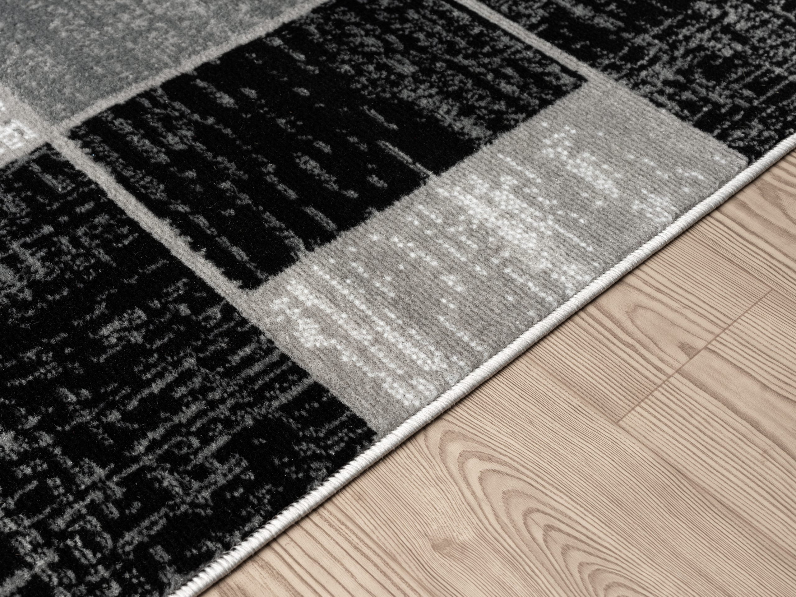 L'Baiet Verena Geometric Area Rug Black Grey 4' x 6' Medium Area Rugs Carpet for Living Room, Bedroom, Dining Table, Office, Hallway, Foyer | Neutral Colorful Modern Abstract Home Decor
