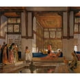 thumbnail image 2 of John Frederick Lewis 17x15 Black Ornate Wood Framed Double Matted Museum Art Print Titled - A Lady Receiving Visitors (The Reception) (1873), 2 of 5