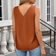 thumbnail image 4 of Qwertyu Womens Silk Satin Tank Tops V Neck Summer Blouse Sleeveless Shirt Business Casual Dressy Vacation Clothes 2026 Brown XS, 4 of 5