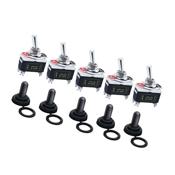 AOOOWER 2 Way Toggle Switches Waterproof Caps 12V 15A 250VAC for Boats Trucks DIY Projects