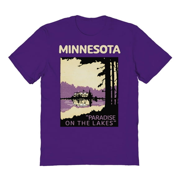 Park Fields Minnesota Black Print Graphic Purple Men's Cotton T-Shirt