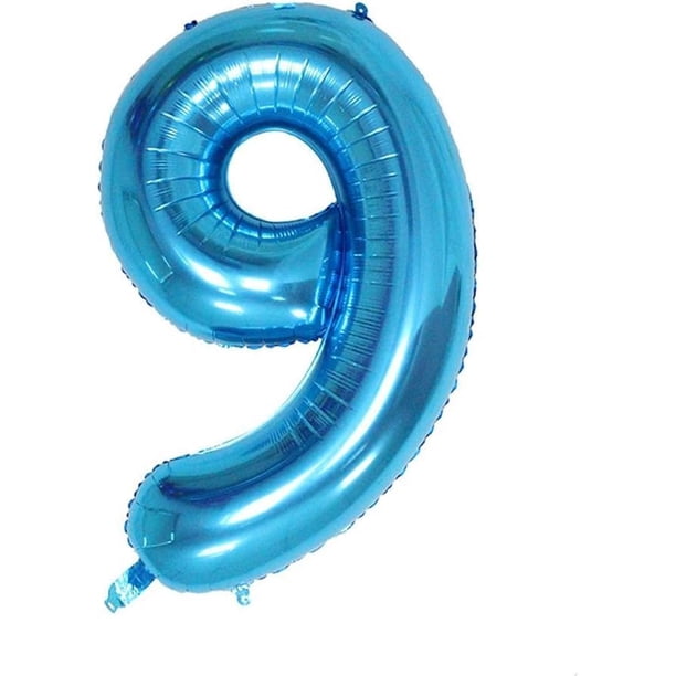 Yanonmyfd Globos de 40 pulgadas de números de papel de aluminio para helio, globos para fiestas de cumpleaños, banquetes, decoración digital (ROSEGOLD5),AZUL9