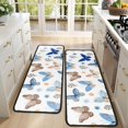 thumbnail image 4 of Kitchen Rugs Sets Of 2,White Blue Butterfly Flower Pattern Anti Fatigue Kitchen Mat Rugs Non Slip Washable,Decorative Kitchen Floor Mats for Kitchen,Sink,Laundry,17"x47"+17"x47", 4 of 5