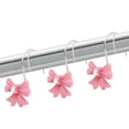 thumbnail image 1 of Dznils Ganchos para Cortina de Ducha con Lazo Rosa, Ganchos de Ducha de Resina para Baño Inoxidables, Juego de 12, 1 of 11